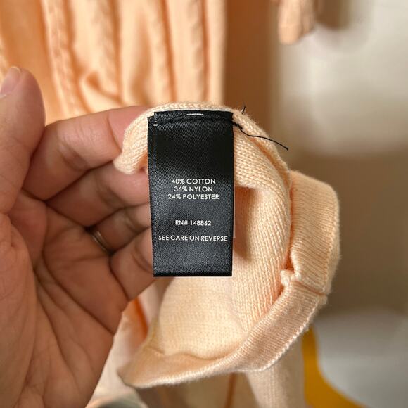 Torrid Sweater Skater Dress 00 Peach Cable Knit 3/4 Sleeve Stretch Mini A-Line - Picture 6 of 7